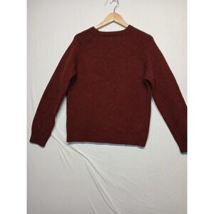 J.CREW wool womens pullover sweater size large maroon Sustainable fishermencore